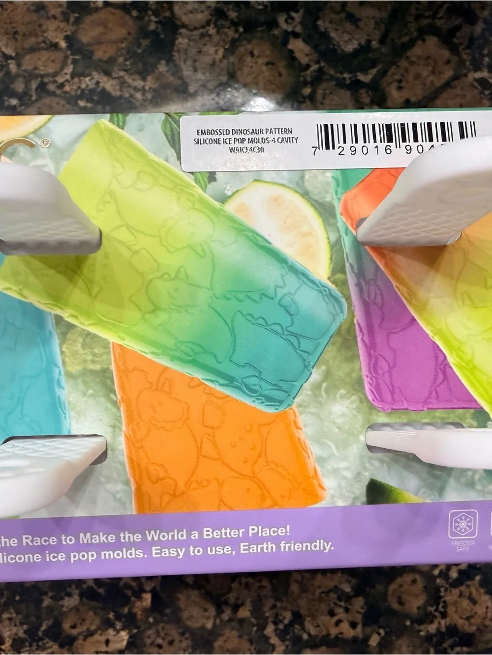 CWC Colorful Silicone Ice Pop Molds — Pink, Blue, Purple, Green